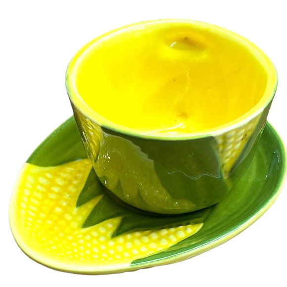 Shawnee Pottery tea cup and saucer Shawnee Pottery, Vintage Corn King Set of 3 - Picture 2 of 5